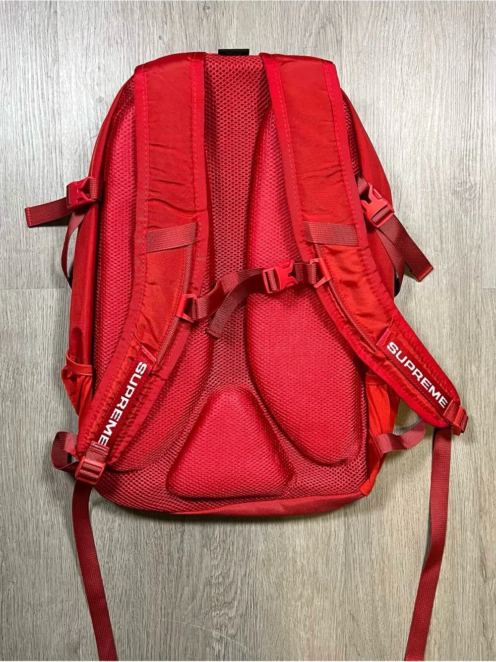 Supreme Red Men's Backpack with Vertical Logo Strap FW22
